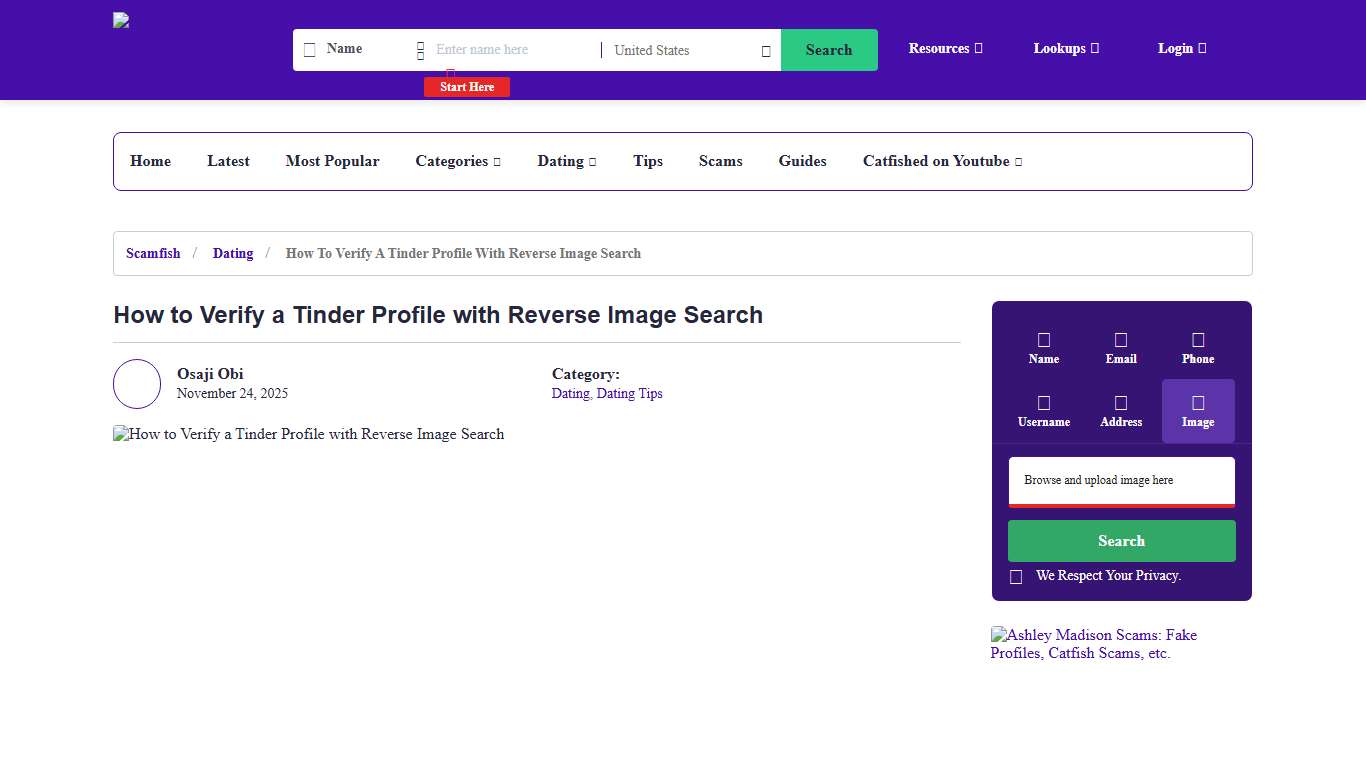 Run a Reverse Image Search to Verify Tinder Profile - Social Catfish